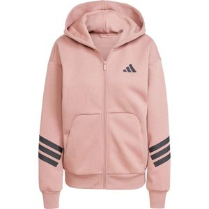 Adidas future icons 3-stripes ritshoodie in de kleur roze.