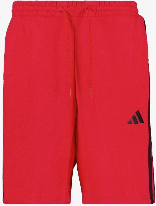 Adidas - Essentials 3 Stripes Fleece Korte Broek - Zwart - Gerecycled Materiaal