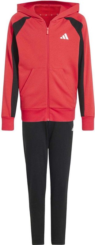 adidas - Trainingspak - Colourblock - Zwart/Rood - French Terry - Junioren