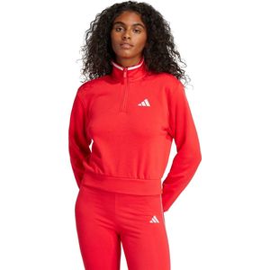 adidas Sportswear Essentials Color Pop French Terry Crop Trainingsjack met Korte Rits - Dames - Rood- M