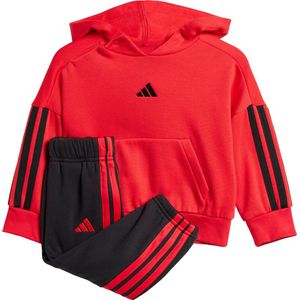 Adidas - Essentials 3 Stripes Hd Joggers Set - Grijs - Fleece - Comfortabel