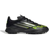 adidas Uniseks-Kind F50 LEAGUE Turf Football Boots Kids, Core Black/Iron Metallic/Lucid Lemon, 38 2/3 EU