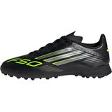 adidas Uniseks-Kind F50 LEAGUE Turf Football Boots Kids, Core Black/Iron Metallic/Lucid Lemon, 38 2/3 EU