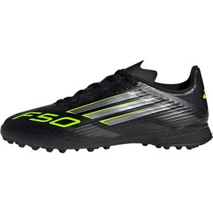 adidas Uniseks-Kind F50 LEAGUE Turf Football Boots Kids, Core Black/Iron Metallic/Lucid Lemon, 38 2/3 EU