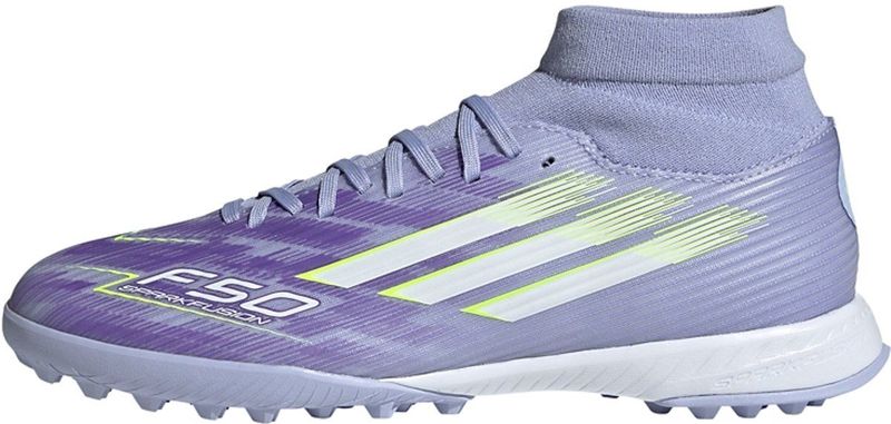 adidas Dames F50 SPARKFUSION LEAGUE W Mid Turf Football Boots, Violet Tone/Lucid Lemon/Purple Rush, 38 2/3 EU