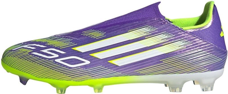 adidas Uniseks-Volwassen F50 LEAGUE Laceless Firm Ground Football Boots, Purple Rush/Cloud White/Lucid Lemon, 41 1/3 EU