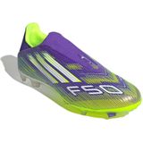 adidas F50 League - Veterloze Gras / Kunstgras Voetbalschoenen - Paars Wit Neongeel