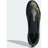 adidas F50 LEAGUE Laceless Firm Ground - Voetbalschoenen - Core Black / Iron Metallic / Lucid Lemon
