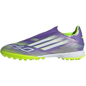 adidas F50 LEAGUE Laceless Turf Voetbalschoenen - Purple Rush / Cloud White / Lucid Lemon