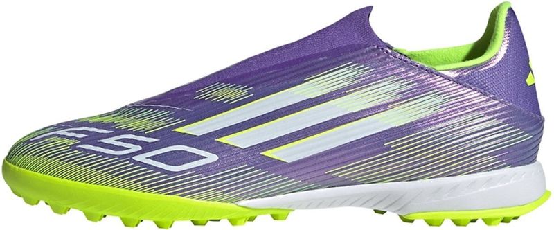 adidas F50 LEAGUE Laceless Turf Voetbalschoenen - Purple Rush / Cloud White / Lucid Lemon