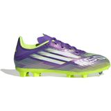 adidas F50 LEAGUE - Voetbalschoenen - Purple Rush / Cloud White / Lucid Lemon - Voor Kinderen