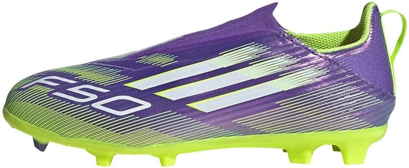 adidas Uniseks-Kind F50 LEAGUE Laceless Turf Football Boots Kids, Purple Rush/Cloud White/Lucid Lemon, 28 EU