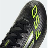 adidas F50 LEAGUE - Voetbalschoenen - Core Black / Iron Metallic / Lucid Lemon - Voor Kinderen
