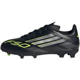 adidas F50 LEAGUE - Voetbalschoenen - Core Black / Iron Metallic / Lucid Lemon - Voor Kinderen