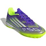 adidas Uniseks-Volwassen F50 LEAGUE Turf Football Boots, Purple Rush/Cloud White/Lucid Lemon, 46 2/3 EU