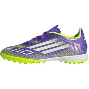 adidas Uniseks-Volwassen F50 LEAGUE Turf Football Boots, Purple Rush/Cloud White/Lucid Lemon, 46 2/3 EU