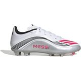 adidas Uniseks-Kind F50 MESSI LEAGUE Firm Ground/Multi Ground Football Boots Kids, Cloud White/Lucid Red/Silver Metallic, 33 EU
