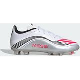 adidas Uniseks-Kind F50 MESSI LEAGUE Firm Ground/Multi Ground Football Boots Kids, Cloud White/Lucid Red/Silver Metallic, 33 EU