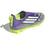 adidas Uniseks-Kind F50 LEAGUE Laceless Firm Ground Football Boots Kids, Purple Rush/Cloud White/Lucid Lemon, 30 1/2 EU