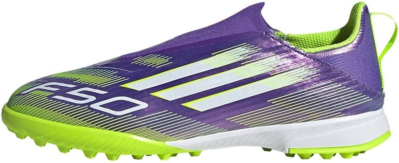 adidas Uniseks-Kind F50 LEAGUE Laceless Firm Ground Football Boots Kids, Purple Rush/Cloud White/Lucid Lemon, 30 1/2 EU