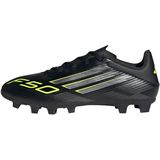 adidas - F50 CLUB - Voetbalschoenen - Core Black/Iron Metallic/Lucid Lemon - 48 EU