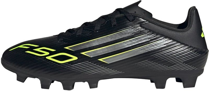 adidas - F50 CLUB - Voetbalschoenen - Core Black/Iron Metallic/Lucid Lemon - 48 EU