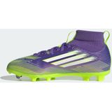 adidas Uniseks-Kind F50 LEAGUE Mid Firm Ground/Multi Ground Football Boots Kids, Purple Rush/Cloud White/Lucid Lemon, 35 EU