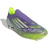 adidas F50 Elite - Veterloze Voetbalschoenen - Paars Wit Neongeel - IJzeren Noppen