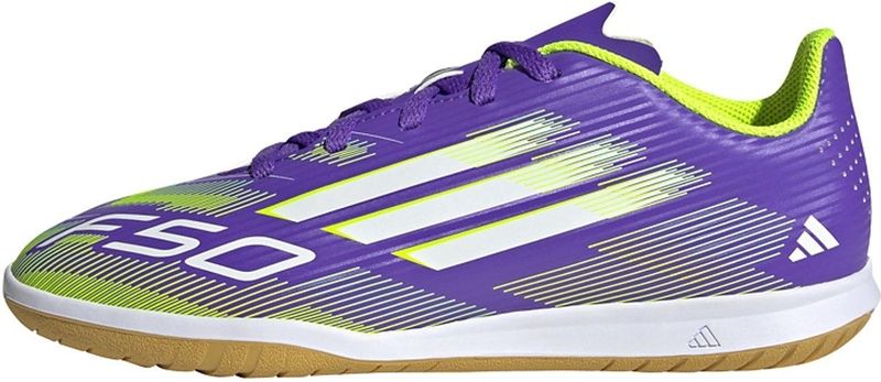 adidas Uniseks-Kind F50 CLUB Indoor Football Boots Kids, Purple Rush/Cloud White/Lucid Lemon, 30 EU