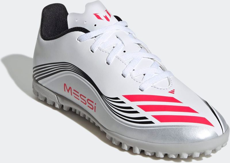 adidas Uniseks-Kind F50 MESSI CLUB Turf Football Boots Kids, ftwr white/lucid red/silver met., 36 EU