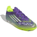 adidas F50 Elite - Gras Voetbalschoenen - Paars Wit Neongeel - Kids