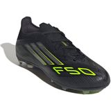 adidas F50 Elite - Gras Voetbalschoenen - Zwart Zilver Neongeel - Kids