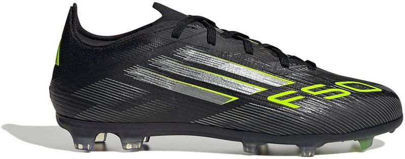 adidas F50 Elite - Gras Voetbalschoenen - Zwart Zilver Neongeel - Kids
