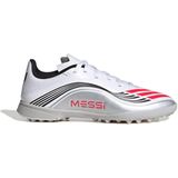 adidas Uniseks-Kind F50 MESSI LEAGUE Turf Football Boots Kids, Cloud White/Lucid Red/Silver Metallic, 38 EU