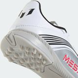 adidas Uniseks-Kind F50 MESSI LEAGUE Turf Football Boots Kids, Cloud White/Lucid Red/Silver Metallic, 38 EU