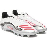 adidas Uniseks-Volwassen F50 MESSI CLUB Firm Ground/Multi Ground Football Boots, Cloud White/Lucid Red/Silver Metallic, 47 1/3 EU