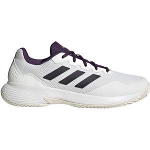 adidas Heren Gamecourt 2.0 Tennis Shoes, core white/core black/aurora plum, 42 2/3 EU