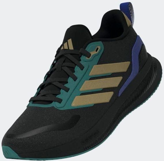 adidas - RUNFALCON 5 KIDS - Runningschoenen - Core black/Kaki/Preloved Teal