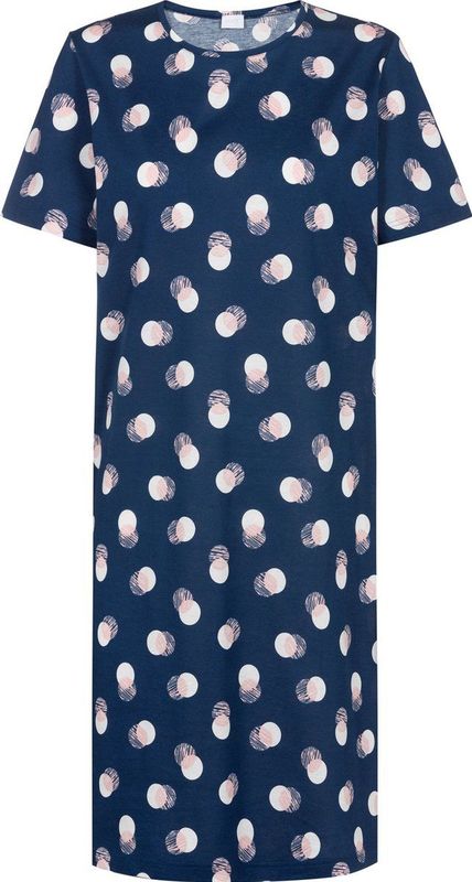 Mey - Scribbled Dots - Nachthemd - Deep Marine - 100% Katoen