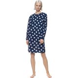 Mey - SCRIBBLED DOTS - Nachthemd - Deep Marine - Met All-over Stippenprint