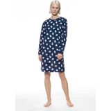 Mey - SCRIBBLED DOTS - Nachthemd - Deep Marine - Met All-over Stippenprint