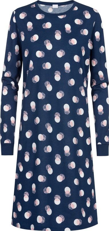 Mey - SCRIBBLED DOTS - Nachthemd - Deep Marine - Met All-over Stippenprint