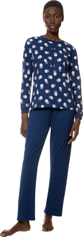 mey - Pyjama Serie Scribbled Dots - Deep Marine - Katoen