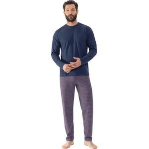 Mey - Red Tile - Pyjama - Yacht Blue - Katoen