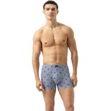 mey - Korte Boxershort - Galactic Blue - Serie Stripes With Small Pattern
