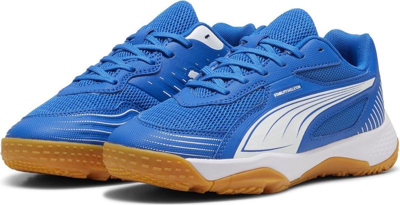 PUMA - Solarflash III - Indoor Sportschoenen - Blauw/Wit - Bovenwerk van gerecycled materiaal
