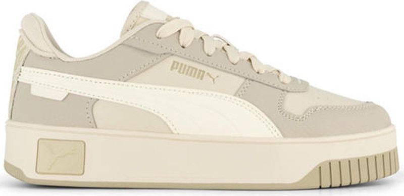 PUMA Carina Street Sneaker Dames - Alpine Sneeuw Warm Wit Woestijn Stof