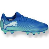 PUMA - Future 7 Play Fg/Ag Jr Voetbalschoen - Hyperlink Blue Mint - Synthetisch Bovenwerk