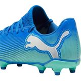 PUMA - Future 7 Play Fg/Ag Jr Voetbalschoen - Hyperlink Blue Mint - Synthetisch Bovenwerk
