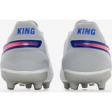 PUMA Unisex Kid's King Match Fg/Ag Jr voetbalschoen, Puma Wit Bluemazing Flat Licht Grijs, 28 EU